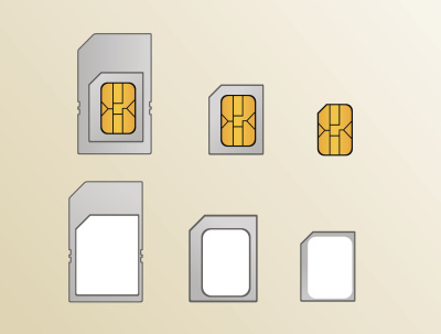 SIM卡类型。矢量图