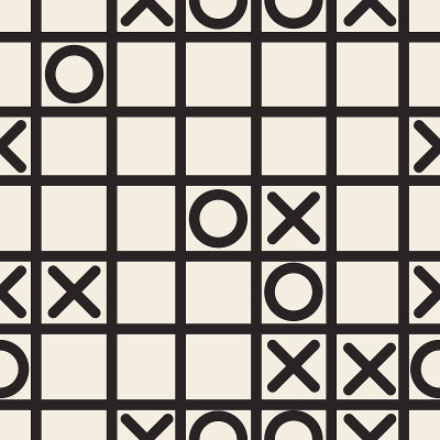 无缝单色tac - toe xo游戏上的网格线图案背景