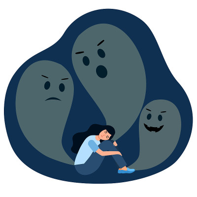 女性有精神疾病或精神障碍心理抑郁概念。心理治疗。病人需要心理治疗。