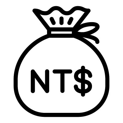 新台币现金袋矢量插图。可编辑的斯托克城。