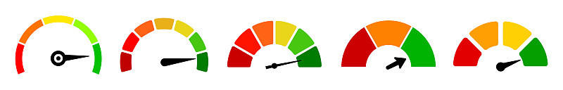 Set scale speed valuation icons, colour speedomete