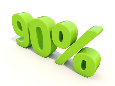 90%百分比率图标在白色背景