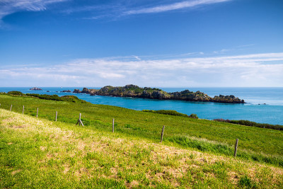 高兰岬风景优美，海岸线嶙峋。法国布列塔尼。