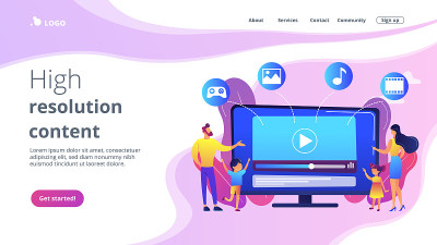 SmartTV内容概念登陆页面。