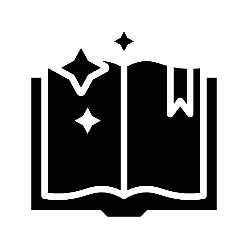 魔法书矢量，魔法相关的固体风格可编辑的笔触图标