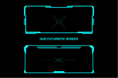 HUD未来科学宽屏幕显示器元素技术接口。
