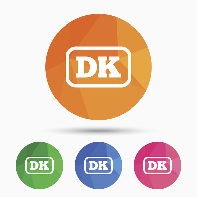 丹麦语符号图标。DK翻译。