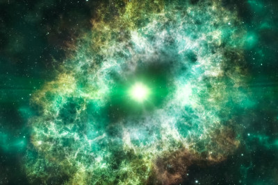 宇宙中气体云中的超新星爆炸。