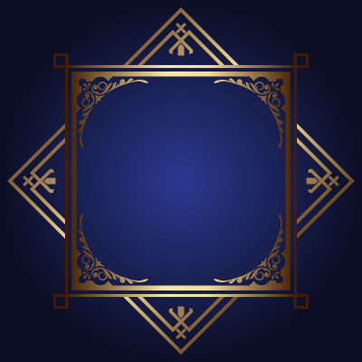 Decorative background with gold frame