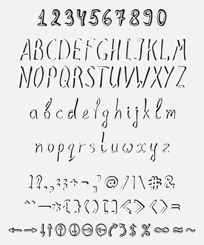 带有全套元素的手写字体