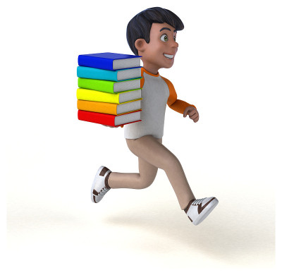 有趣的3D卡通亚洲青少年