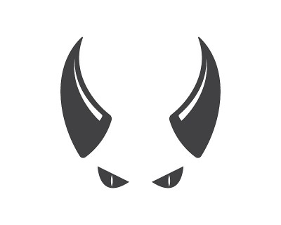魔鬼角标志图标矢量插图设计