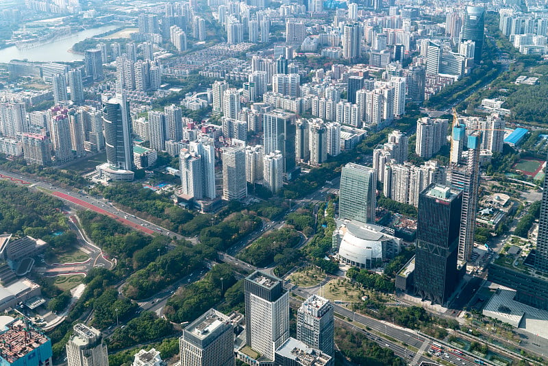 航拍广州城市风景及建筑景观全景