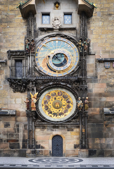 中世纪天文钟(Orloj)在老市政厅塔