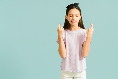 相当请。幸运的女孩许愿