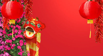 中国新年的龙灯在唐人街。