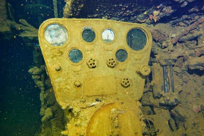 Famous wreck ship Fujikawa maru in Truk lagoon