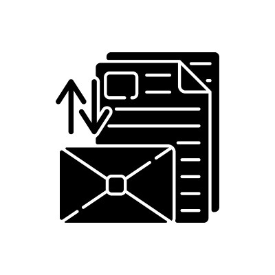 排序字母黑色象形文字图标