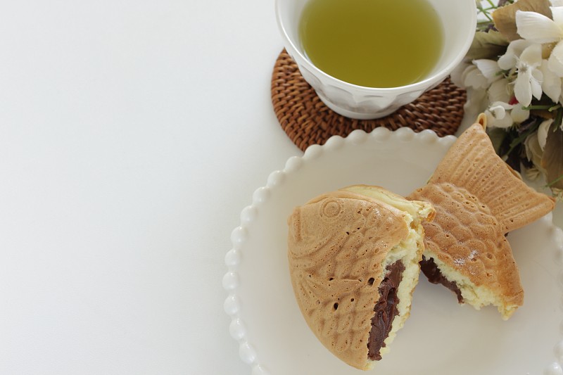 日本美食，巧克力奶油鱼形街头小吃t预览效果