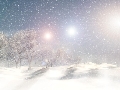 3D雪天冬季庭院设计师