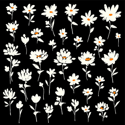抽象派花卉插画素材收集，