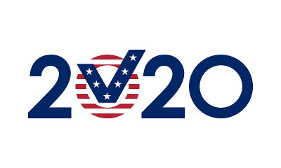 2020年美国数字旗颜色，矢量插图