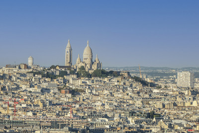 aerial view of the Basilica of Sacre Coeur in Mont