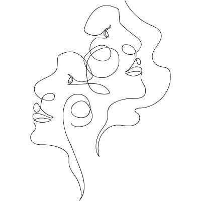 连续的线条，时尚的概念，美极简t恤设计，矢量插图