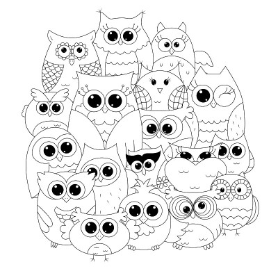 可爱的猫头鹰。矢量图