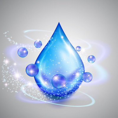 Pure blue water drop vector illustration. Swirling