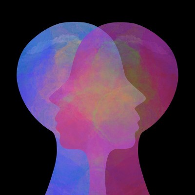 插图相互了解。同理心。两个人之间的沟通