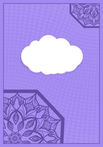 贺卡与花卉图案。矢量插图。紫色