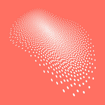 cloud of white dots that makes unique organic shap