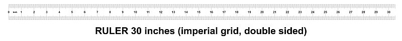 Ruler 20 inches imperial. The division price is 1/