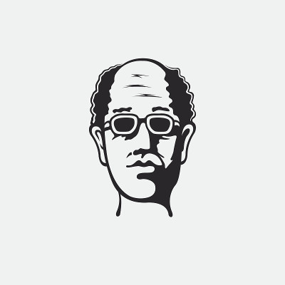 一个男人的头像。矢量插图的人与原来的发型。一个现代风格设计的男人的肖像