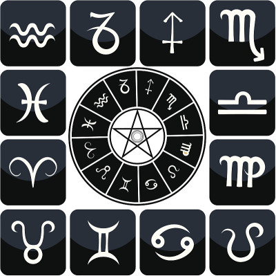 黄道星座矢量黑色
