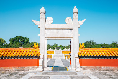 中国北京地坛公园的土地庙