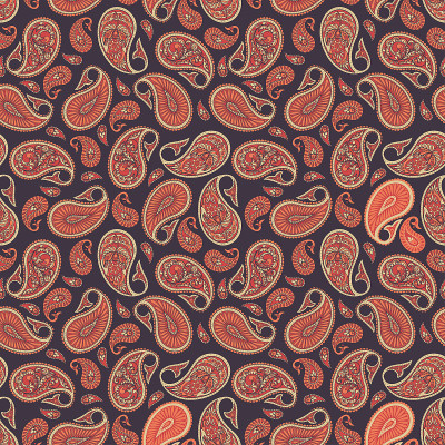 Paisley Seamless Pattern. Indian style colorful ve