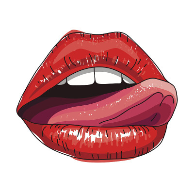 性感女性的红唇和舌头