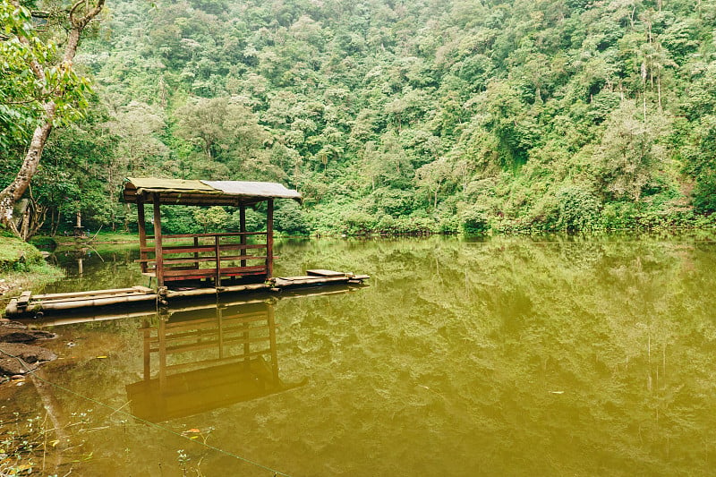 印度尼西亚茂物山顶，池塘色湖