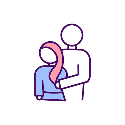 女性骚扰RGB颜色图标