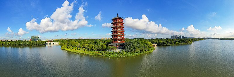 华阳湖湿地公园的自然风光，东莞，广东，中国
