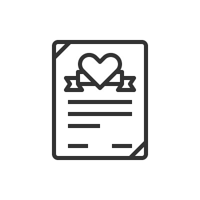 心合同爱图标或标志矢量插图