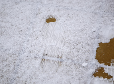 脚印在雪地