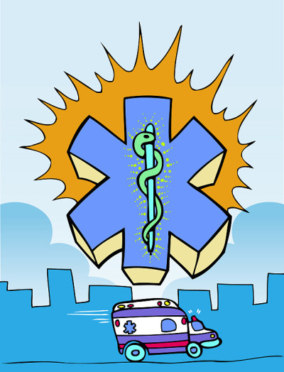 救护符号和货车