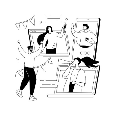 自隔离方抽象概念向量插图。