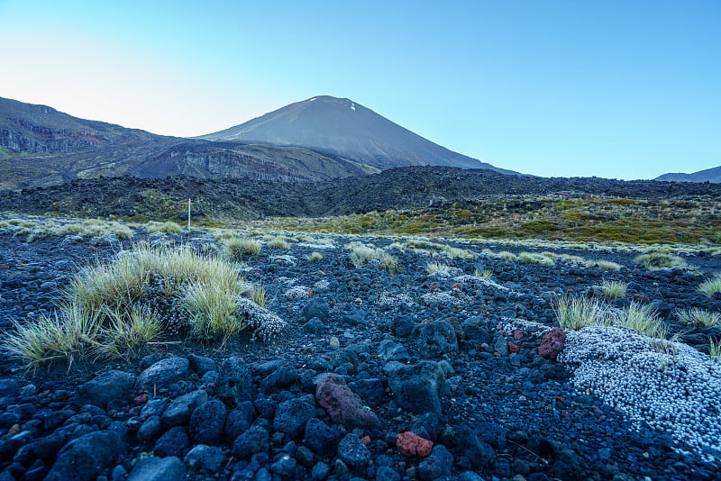 高山交界处，火山，mt。新西兰，日出，11号