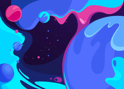 有大小行星的海报。