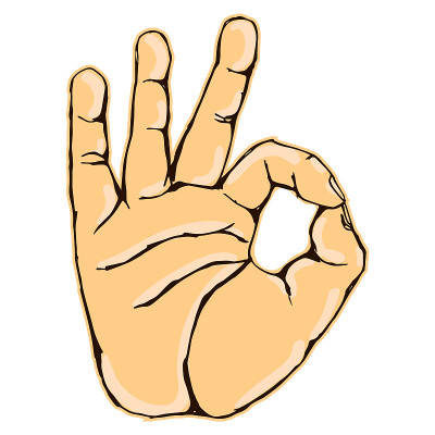 Realistic OKAY hand gesture icon graphic