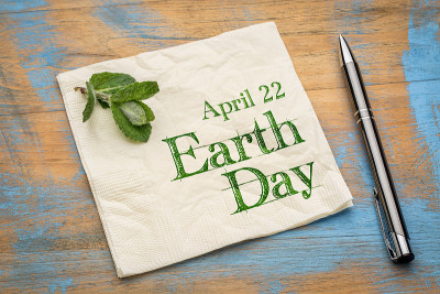 餐巾上的4月22日地球日